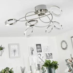 hofstein Plafonnier Frans LED Nickel mat, 1 lumière* Lampes Modernes