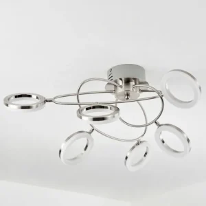 hofstein Plafonnier Frans LED Nickel mat, 1 lumière* Lampes Modernes