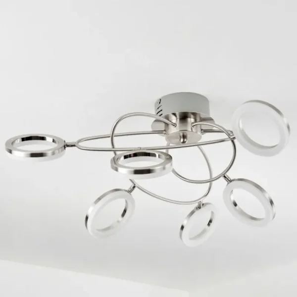 hofstein Plafonnier Frans LED Nickel mat, 1 lumière* Lampes Modernes