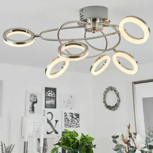 hofstein Plafonnier Frans LED Nickel mat, 1 lumière* Lampes Modernes