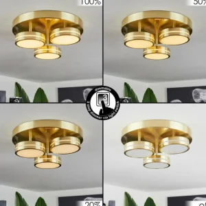 hofstein Plafonnier Huallilemu LED Laiton, 3 lumières* Lampes Modernes