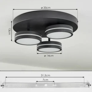 hofstein Plafonnier Huallilemu LED Noir, 3 lumières* Lampes Modernes