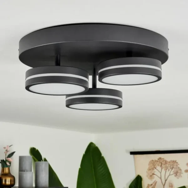 hofstein Plafonnier Huallilemu LED Noir, 3 lumières* Lampes Modernes