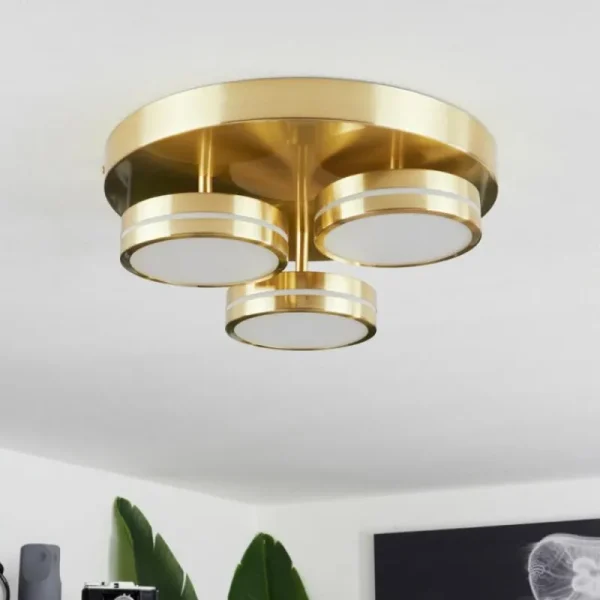 hofstein Plafonnier Huallilemu LED Laiton, 3 lumières* Lampes Modernes