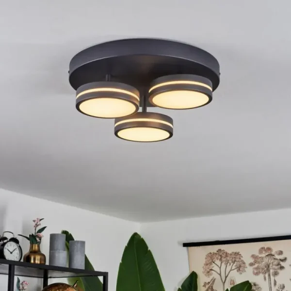 hofstein Plafonnier Huallilemu LED Noir, 3 lumières* Lampes Modernes