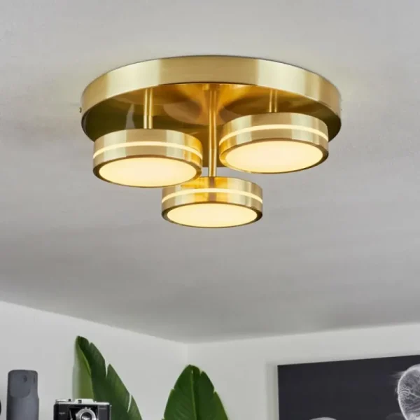 hofstein Plafonnier Huallilemu LED Laiton, 3 lumières* Lampes Modernes