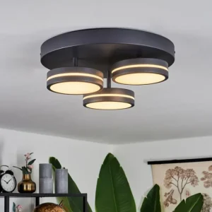 hofstein Plafonnier Huallilemu LED Noir, 3 lumières* Lampes Modernes