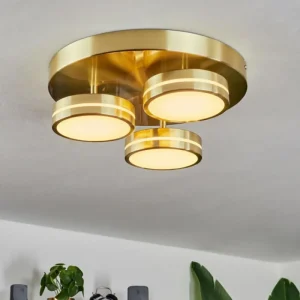 hofstein Plafonnier Huallilemu LED Laiton, 3 lumières* Lampes Modernes
