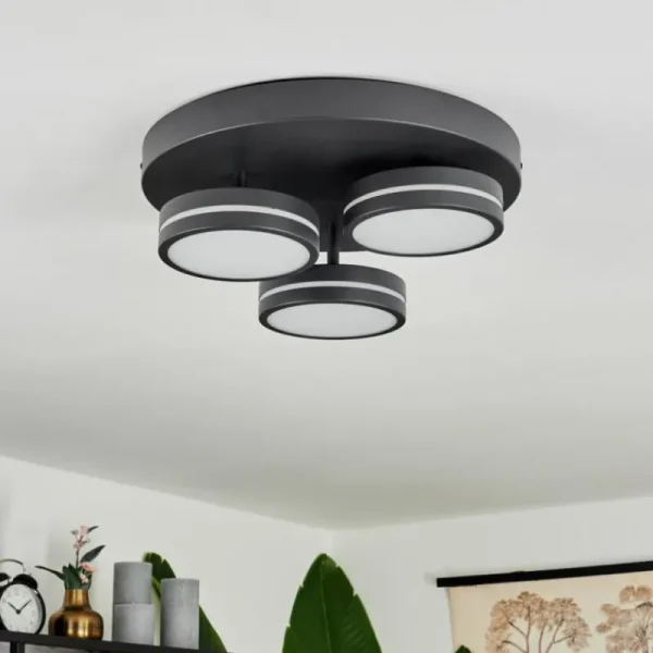 hofstein Plafonnier Huallilemu LED Noir, 3 lumières* Lampes Modernes