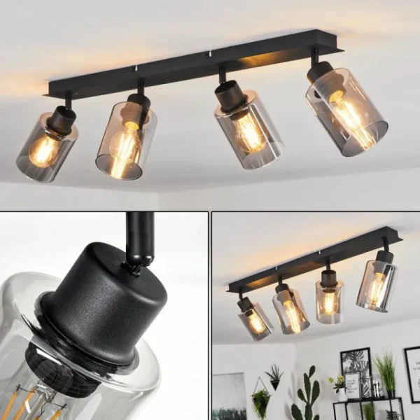 hofstein Plafonnier Hunouri Noir, 4 lumières* Lampes Modernes