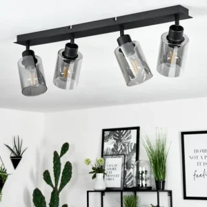 hofstein Plafonnier Hunouri Noir, 4 lumières* Lampes Modernes