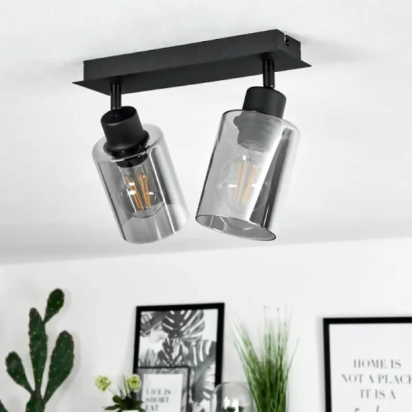 hofstein Plafonnier Hunouri Noir, 2 lumières* Lampes Modernes