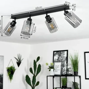 hofstein Plafonnier Hunouri Noir, 4 lumières* Lampes Modernes