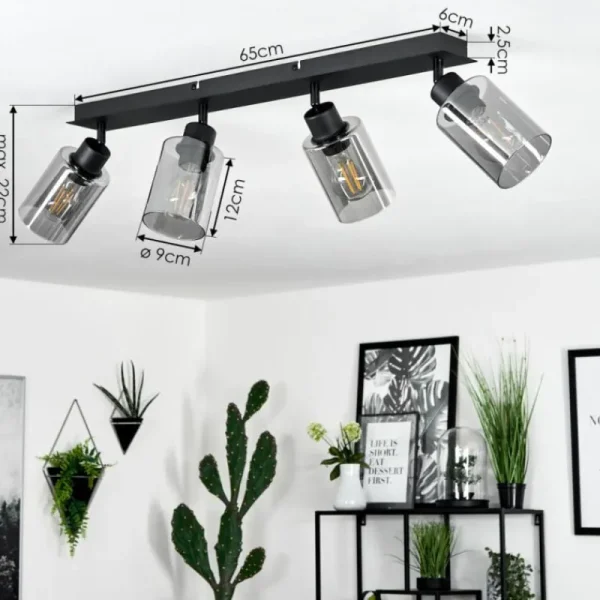 hofstein Plafonnier Hunouri Noir, 4 lumières* Lampes Modernes
