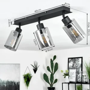 hofstein Plafonnier Hunouri Noir, 3 lumières* Lampes Modernes