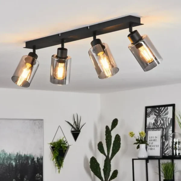 hofstein Plafonnier Hunouri Noir, 4 lumières* Lampes Modernes