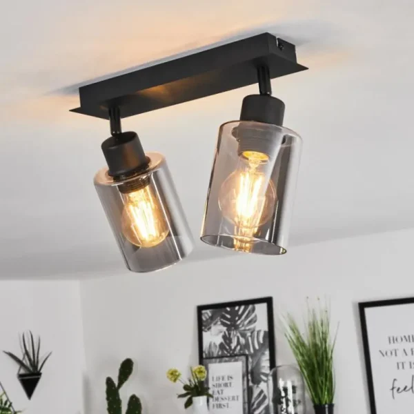 hofstein Plafonnier Hunouri Noir, 2 lumières* Lampes Modernes