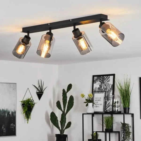 hofstein Plafonnier Hunouri Noir, 4 lumières* Lampes Modernes