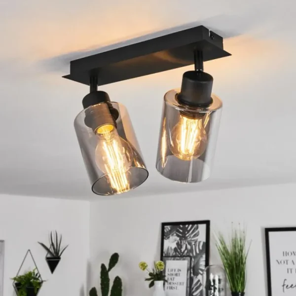 hofstein Plafonnier Hunouri Noir, 2 lumières* Lampes Modernes