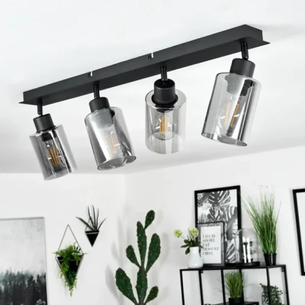 hofstein Plafonnier Hunouri Noir, 4 lumières* Lampes Modernes