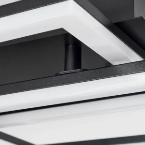 hofstein Plafonnier Hyacinthe LED Noir, 1 lumière, Télécommandes* Lampes Modernes