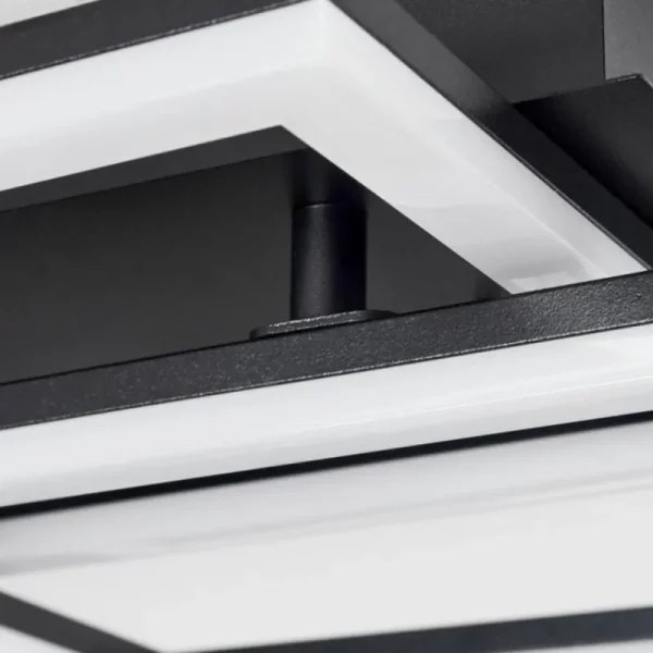 hofstein Plafonnier Hyacinthe LED Noir, 1 lumière, Télécommandes* Lampes Modernes