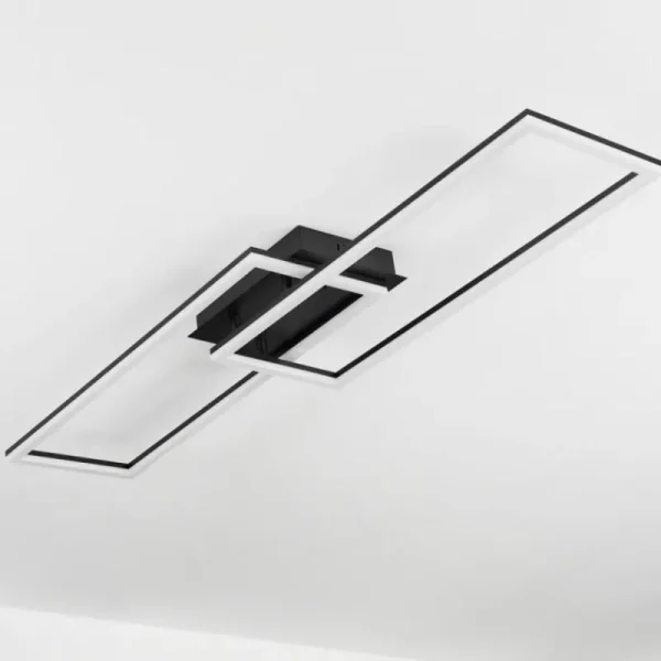hofstein Plafonnier Hyacinthe LED Noir, 1 lumière, Télécommandes* Lampes Modernes