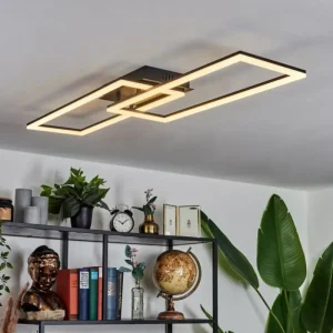 hofstein Plafonnier Hyacinthe LED Noir, 1 lumière, Télécommandes* Lampes Modernes