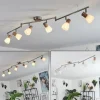 hofstein Plafonnier Icalma Bois clair, Nickel mat, 6 lumières* Lampes Modernes