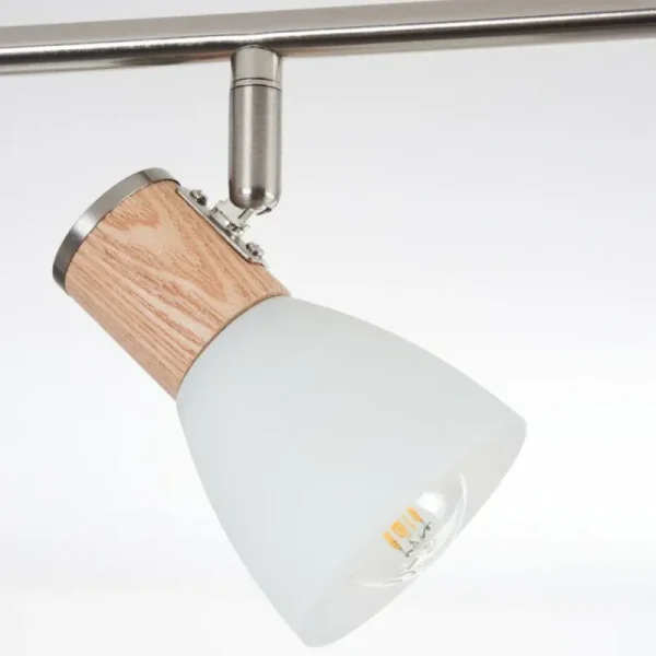 hofstein Plafonnier Icalma Bois clair, Nickel mat, 6 lumières* Lampes Modernes