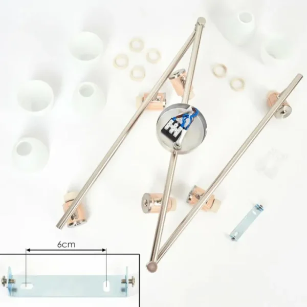 hofstein Plafonnier Icalma Bois clair, Nickel mat, 6 lumières* Lampes Modernes