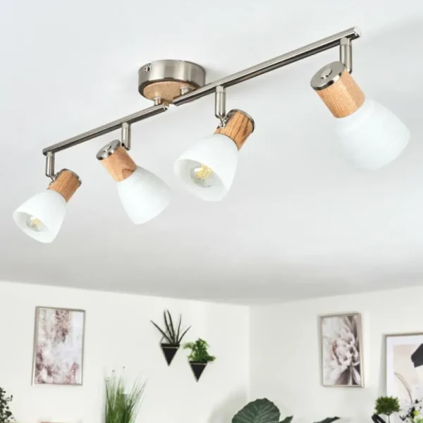 hofstein Plafonnier Icalma Écru, Nickel mat, 4 lumières* Lampes Modernes