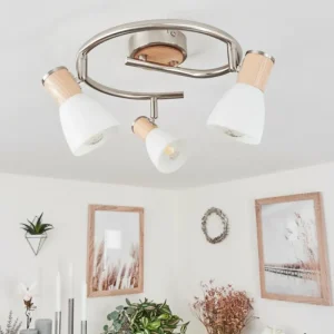 hofstein Plafonnier Icalma Écru, Nickel mat, 3 lumières* Lampes Modernes