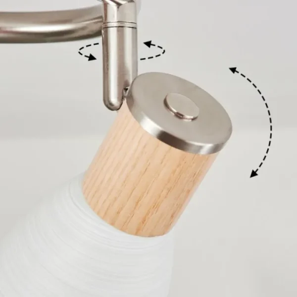 hofstein Plafonnier Icalma Écru, Nickel mat, 3 lumières* Lampes Modernes