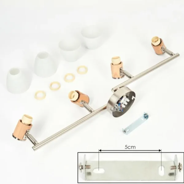 hofstein Plafonnier Icalma Écru, Nickel mat, 4 lumières* Lampes Modernes