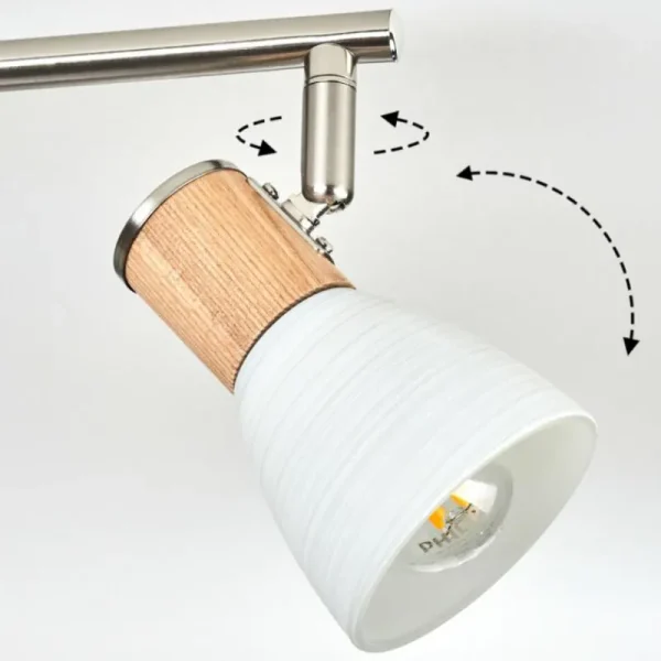 hofstein Plafonnier Icalma Écru, Nickel mat, 4 lumières* Lampes Modernes