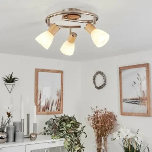 hofstein Plafonnier Icalma Écru, Nickel mat, 3 lumières* Lampes Modernes
