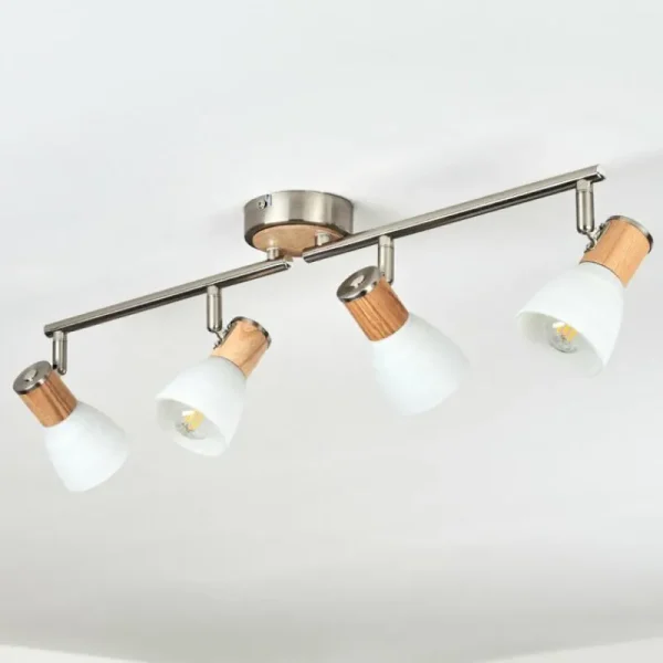 hofstein Plafonnier Icalma Écru, Nickel mat, 4 lumières* Lampes Modernes