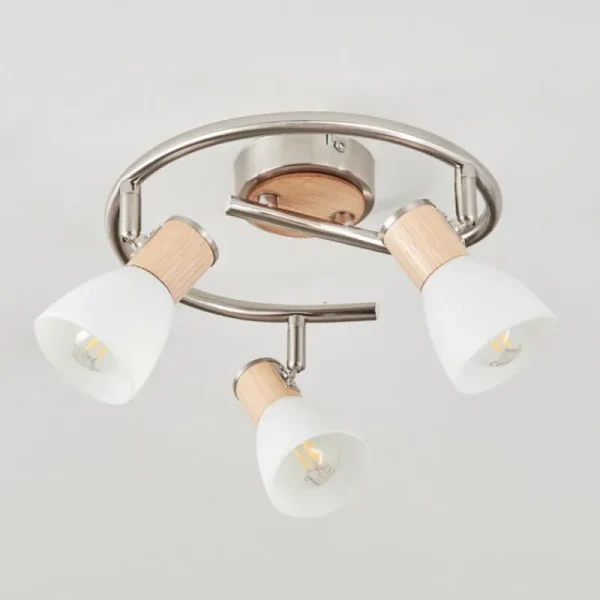 hofstein Plafonnier Icalma Écru, Nickel mat, 3 lumières* Lampes Modernes