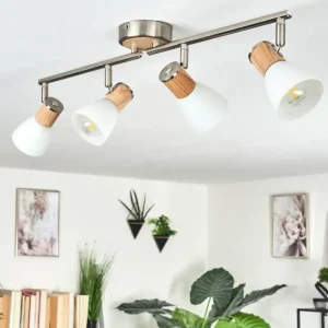 hofstein Plafonnier Icalma Écru, Nickel mat, 4 lumières* Lampes Modernes