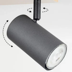 hofstein Plafonnier Javel Brun, Gris, Couleur bois, 6 lumières* Lampes Modernes