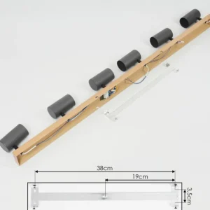 hofstein Plafonnier Javel Brun, Gris, Couleur bois, 6 lumières* Lampes Modernes