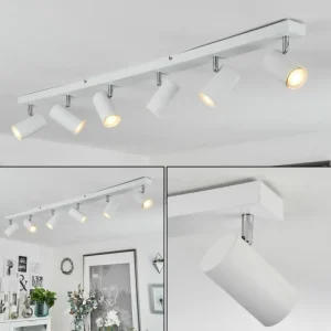 hofstein Plafonnier Javel Chrome, Blanc, 6 lumières* Lampes Modernes