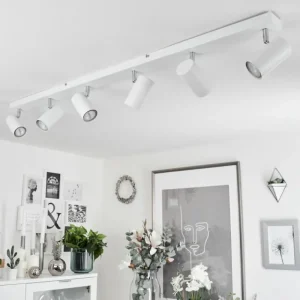 hofstein Plafonnier Javel Chrome, Blanc, 6 lumières* Lampes Modernes