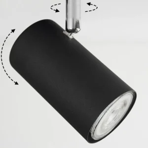 hofstein Plafonnier Javel Chrome, Noir, 6 lumières* Lampes Modernes
