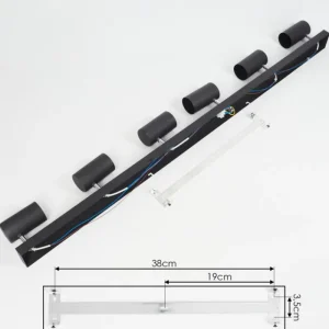hofstein Plafonnier Javel Chrome, Noir, 6 lumières* Lampes Modernes