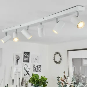 hofstein Plafonnier Javel Chrome, Blanc, 6 lumières* Lampes Modernes