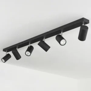 hofstein Plafonnier Javel Chrome, Noir, 6 lumières* Lampes Modernes