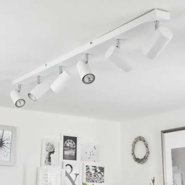 hofstein Plafonnier Javel Chrome, Blanc, 6 lumières* Lampes Modernes
