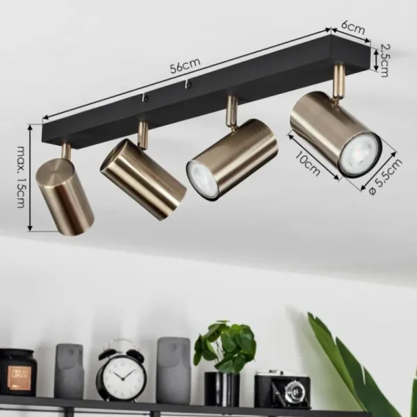 hofstein Plafonnier Javel Noir, 4 lumières* Lampes Modernes